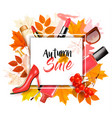 enjoy autumn sales background with leaves vector image