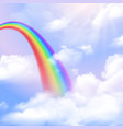 rainbow realistic background vector image vector image