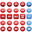 red shopping sales icons labels tags vector image vector image