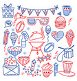 4 july usa independence day icons isolated vector image