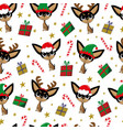 chihuahua dogs in santa hat elf hat pattern vector image vector image