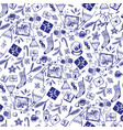 seamless christmas pattern blue elements vector image