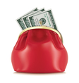 wallet with dollar vector image vector image