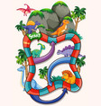 many dinosaur board game template vector image