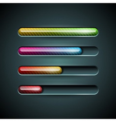 Shiny Progress Indicator Set On A Dark Background Vector Image
