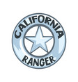 california ranger badge american justice emblem vector image vector image