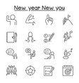 intention planing icon set in thin line style vector image