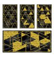 marble black background with golden geometry vector image