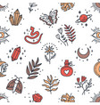 seamless pattern of mystical and astrology objects vector image
