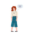 woman loses appetite food poisoning cartoon vector image
