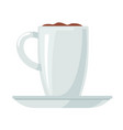 coffee in mug with handle and saucer cafe menu vector image