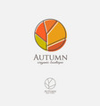 fall logo autumn emblem organic shop vector image