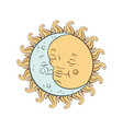 baby celestial bodies - cute moon and sun vector image