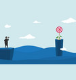 businessman on cliff looking at target vision vector image vector image