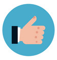 thumb up icon on round blue background vector image