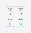 business infographics template 4 steps with square vector image