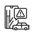 closed road warning line icon vector image vector image