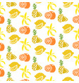 fruit seamless pattern banana lemon orange vector image
