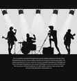 rock band silhouette on stage with text place vector image