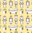 sketch toilet and bathroom equipment in vintage vector image