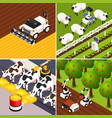 smart farm concept icons set vector image