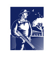 farmer hunter with shotgun rifle vector image vector image