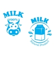 milk emblem or symbol vector image vector image