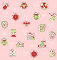 nuclear color linear icon set editable stroke vector image