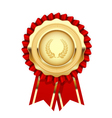 blank award template - rosette with golden medal vector image vector image