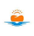 dental sunset logo vector image