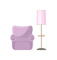 pink armchair and floor lamp vector image