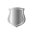 silver shield shape icon 3d gray emblem sign vector image