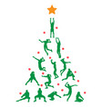 volleyball christmas tree new year made vector image