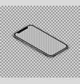 3d realistic isometric smartphone with empty vector image vector image