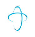 global blue cross swoosh symbol design vector image vector image