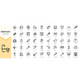 simple outline set of bathroom icons linear style vector image