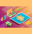 romania isometric business economy growth country vector image