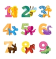 birthday anniversary cartoon numbers with cute vector image