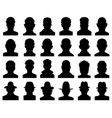black silhouettes avatars vector image