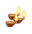 diwali candles isolated on white vector image