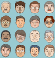 men faces set asia face collection vector image vector image