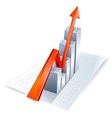 red growth arrow vector image