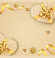 romantic background with bow and ribbon vector image vector image