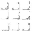 set of 9 decorative corners vector image