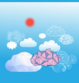 sky background with different clouds vector image