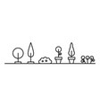 street plants city green decoration in black line vector image
