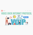 voip technology voice over ip landing page vector image vector image