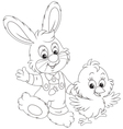 bunny and chick vector image