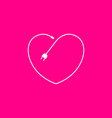cable plug with love line logo design graphic vector image