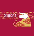 chinese new year 2021 ox happy vector image